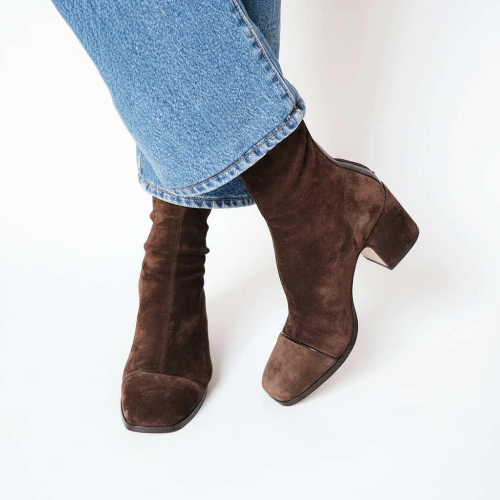 SÍLE | ELEGANT SQUARE-TOE ANKLE BOOTS